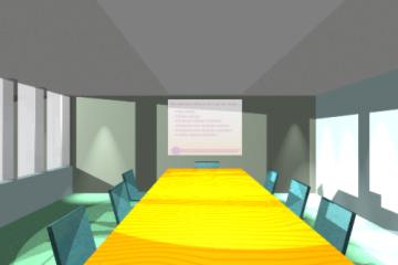 boardroom with lots of light