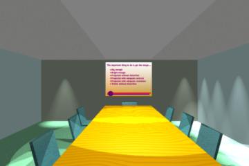 boardroom with low ambient light 