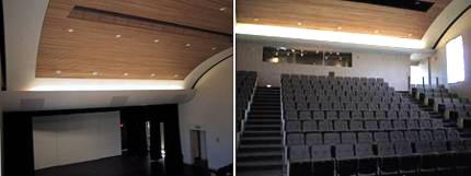 view of the stage and the house seating